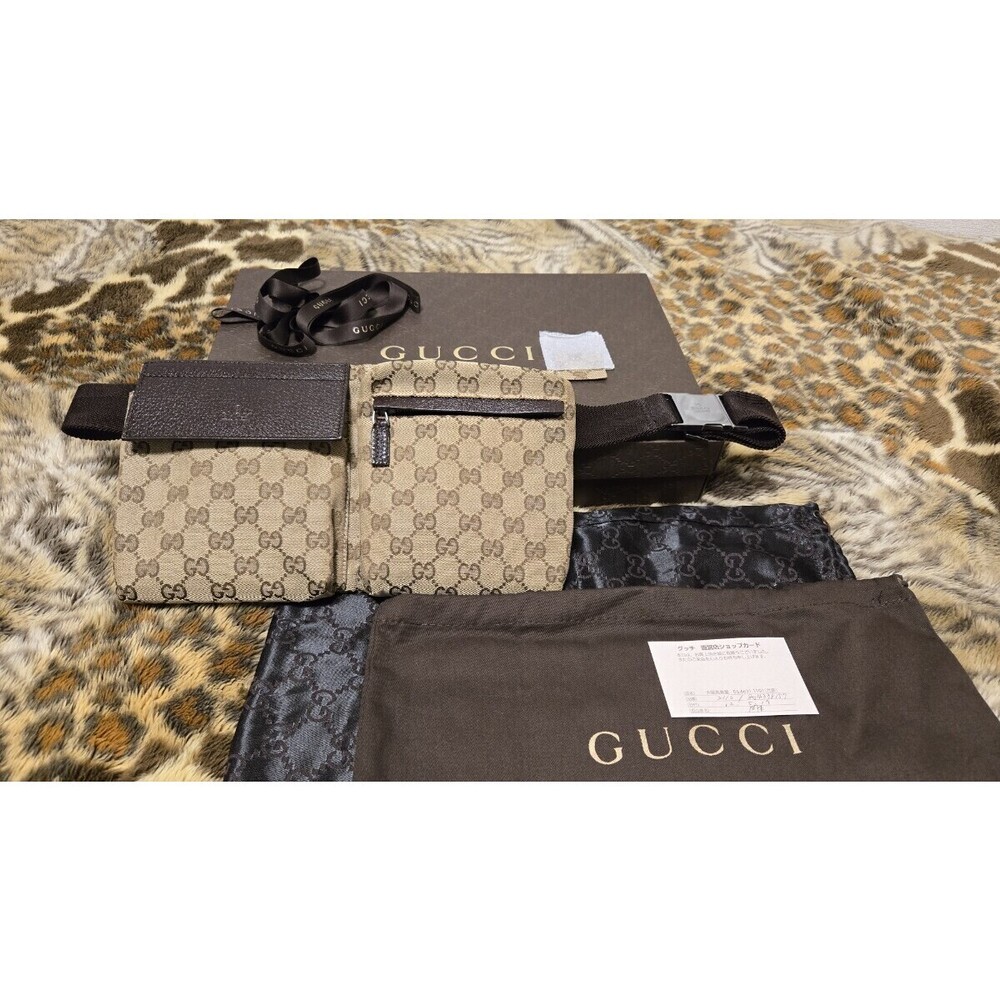 Gucci GG canvas waist bag Clutch body leather